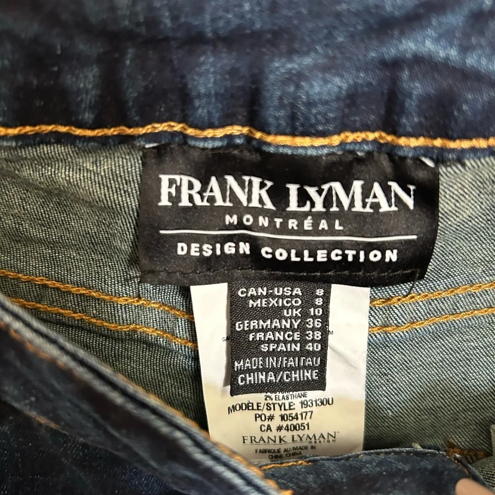 Frank Lyman Design Blue Jeans with Leopard Trim - Picture 5 of 5